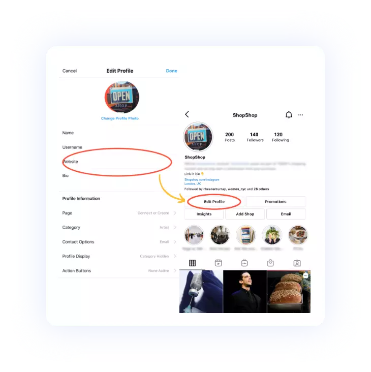 Instagram personalizza il tuo profilo