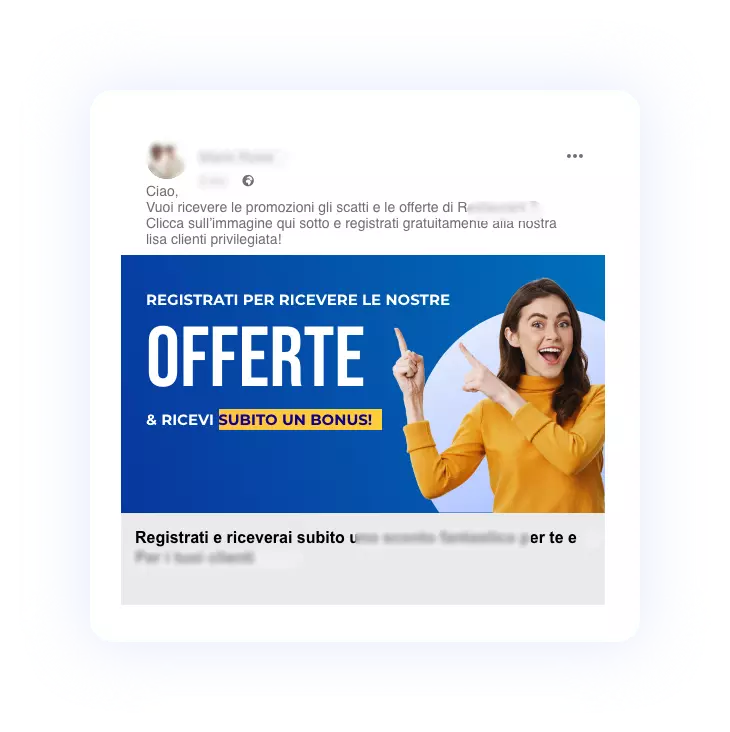 facebook esempio offerte automatiche