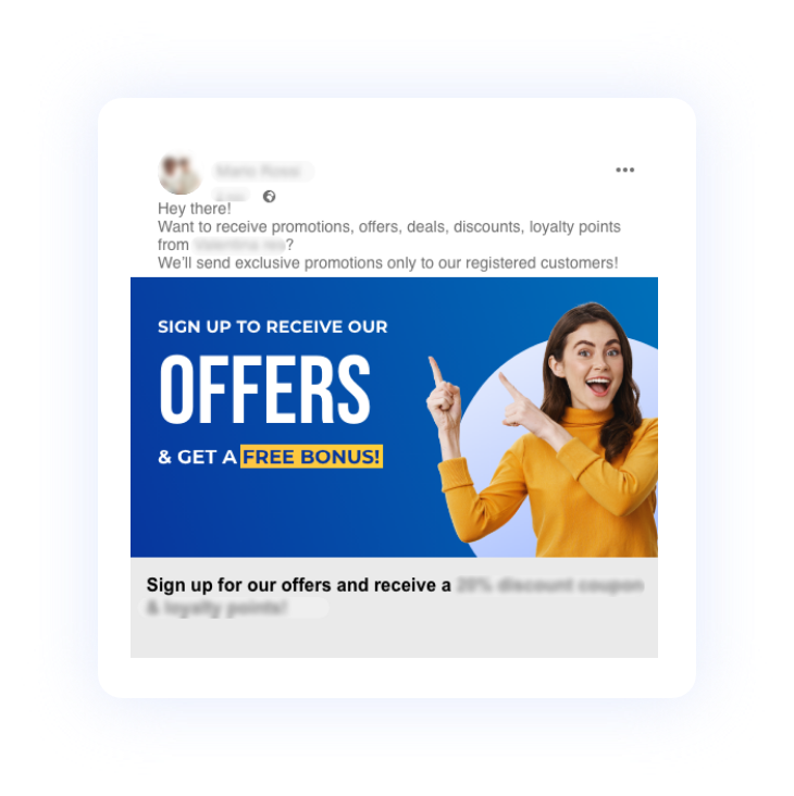 sign up to receive our offers