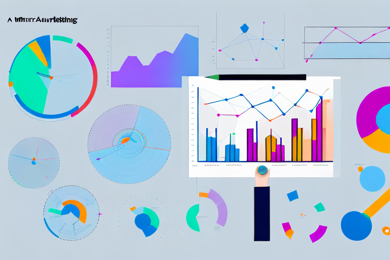 A graph or chart with colorful data points to represent marketing analytics