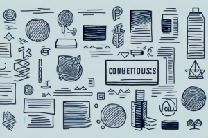 A variety of products arranged in a line