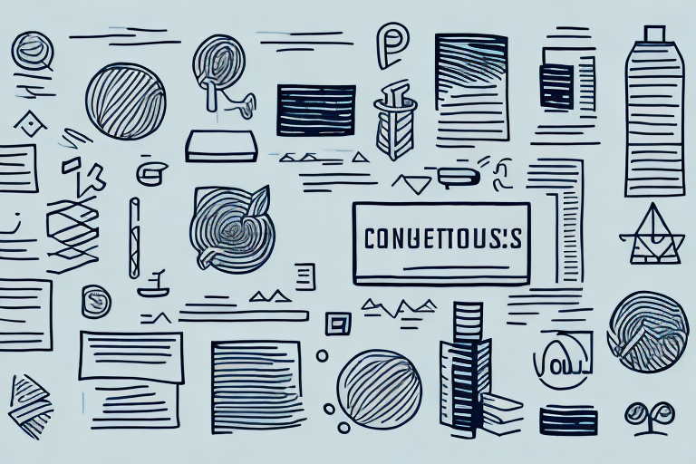 A variety of products arranged in a line