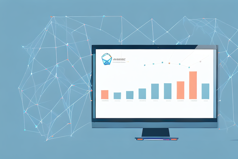 A computer screen with a graph and data visualizations to represent the analysis of website traffic