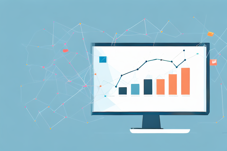 A computer screen with a graph showing an increase in customer retention