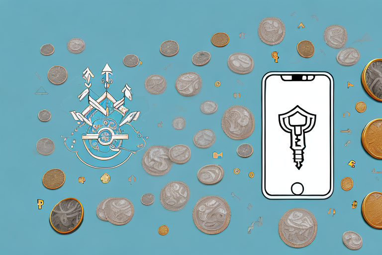 A smartphone with a symbolic key unlocking a treasure chest