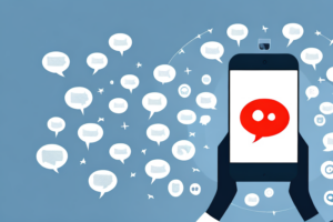 A smartphone with a chat bubble emerging from it