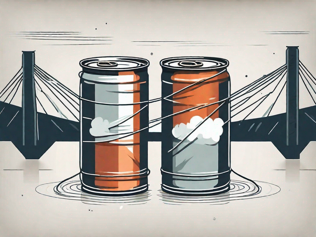 Two tin cans connected by a string