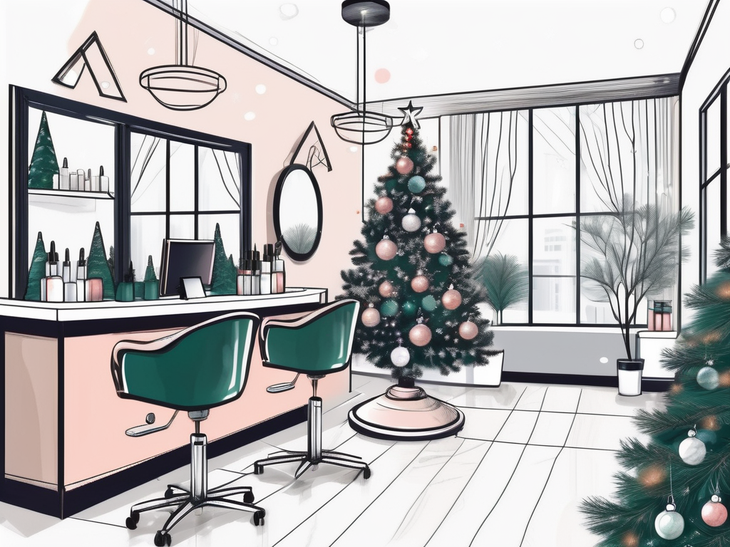 A festive beauty salon interior