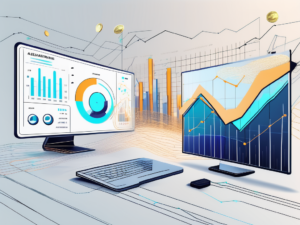 A futuristic dashboard displaying various graphs and charts