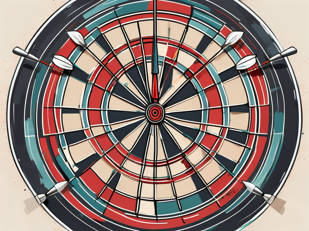 A dartboard with various segments